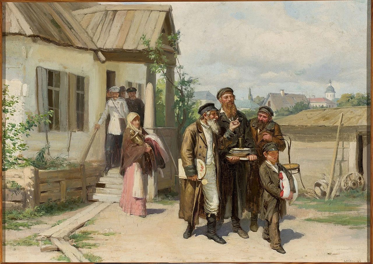 Ebrei che trasportano oggetti acquistati a un'asta - Museo Nazionale di Varsavia